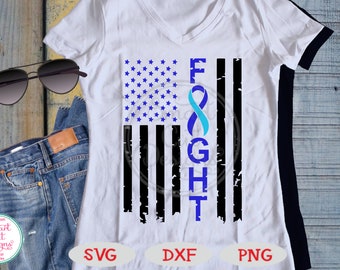 Fight Svg, Awareness Svg, Hydrocephalus Svg, Hydrostrong Svg, Blue Ribbon Svg, Fight Grunge Flag Svg, Cricut, Scan N Cut, Silhouette, Dxf