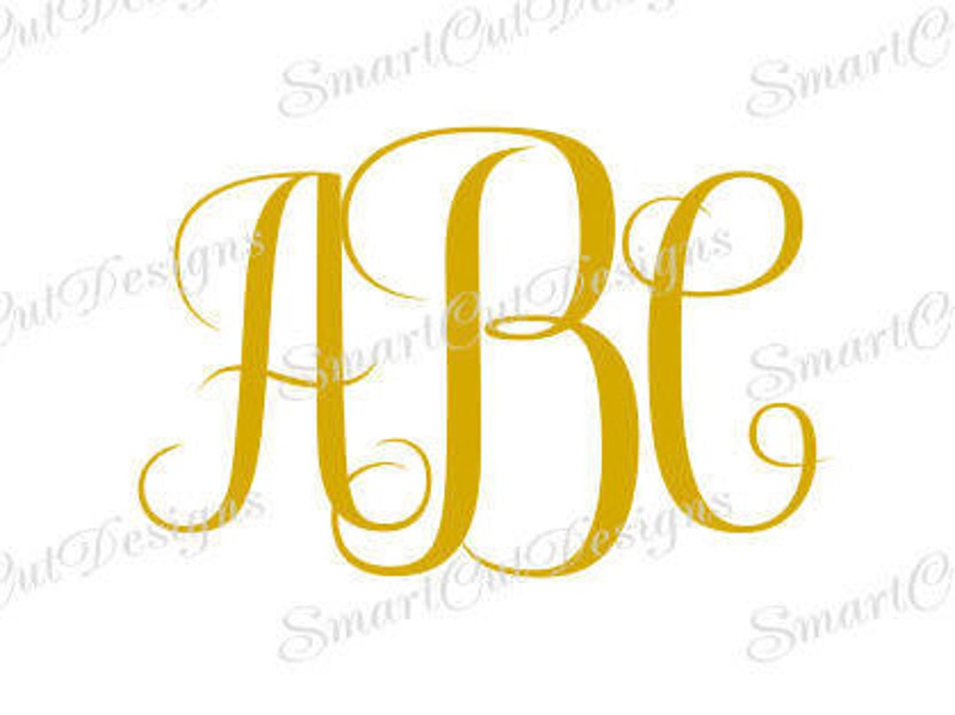 Cursive Monogram Font Svg ,monogram Letters Svg, Anniversary Monogram ...