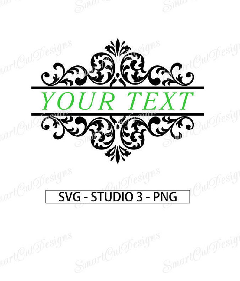Download Scroll Split Frame Svg Family Name Label Frame Floral ...