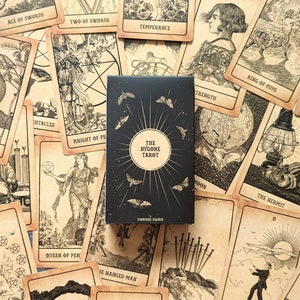 The Bygone Tarot - 78 Card Deck with Keywords Guide - Vintage 1800s Illustrations - Divination