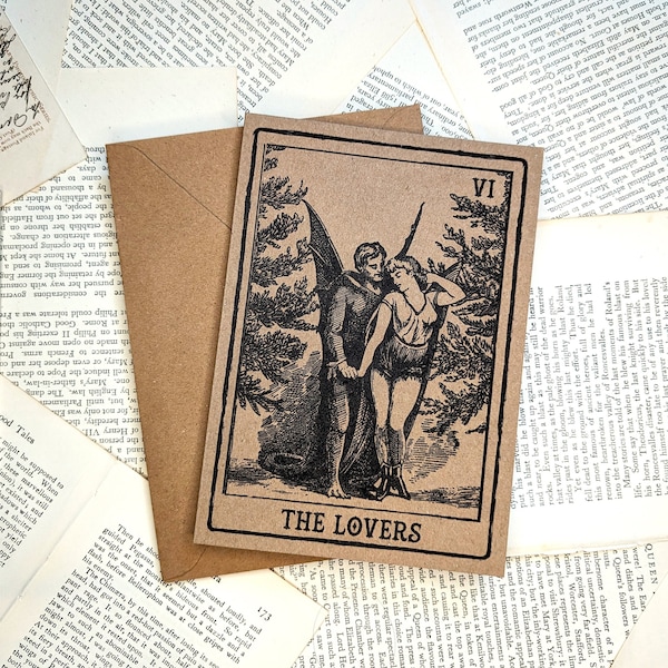Vintage Style The Lovers Tarot Valentine's Anniversary Greeting Card