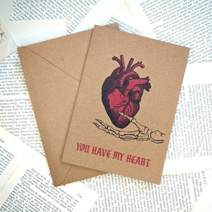 You Have My Heart - Wenskaart - Skelet, Gothic, jubileum, Valentijnsdag, bruiloft