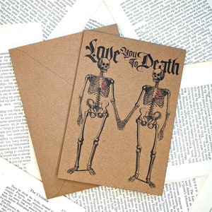 Je t'aime jusqu'à la mort - Carte de voeux - Anniversaire gothique, Saint-Valentin, Mariage