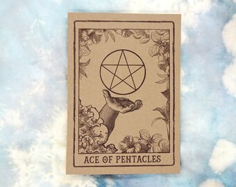 Ace of Pentacles Tarot Card Art Print