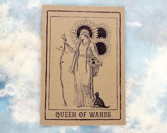 Queen of Wands Tarot Card Art Print