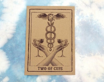 Two of Cups Tarot Card Art Print