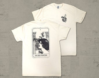 The High Priestess Tarot Card Unisex T-Shirt - Natural Cotton