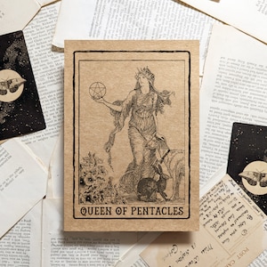 Queen of Pentacles Tarot Card Art Print