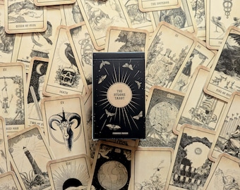 The Bygone Tarot - 78 Card Deck with Keywords Guide - Vintage 1800s Illustrations - Divination