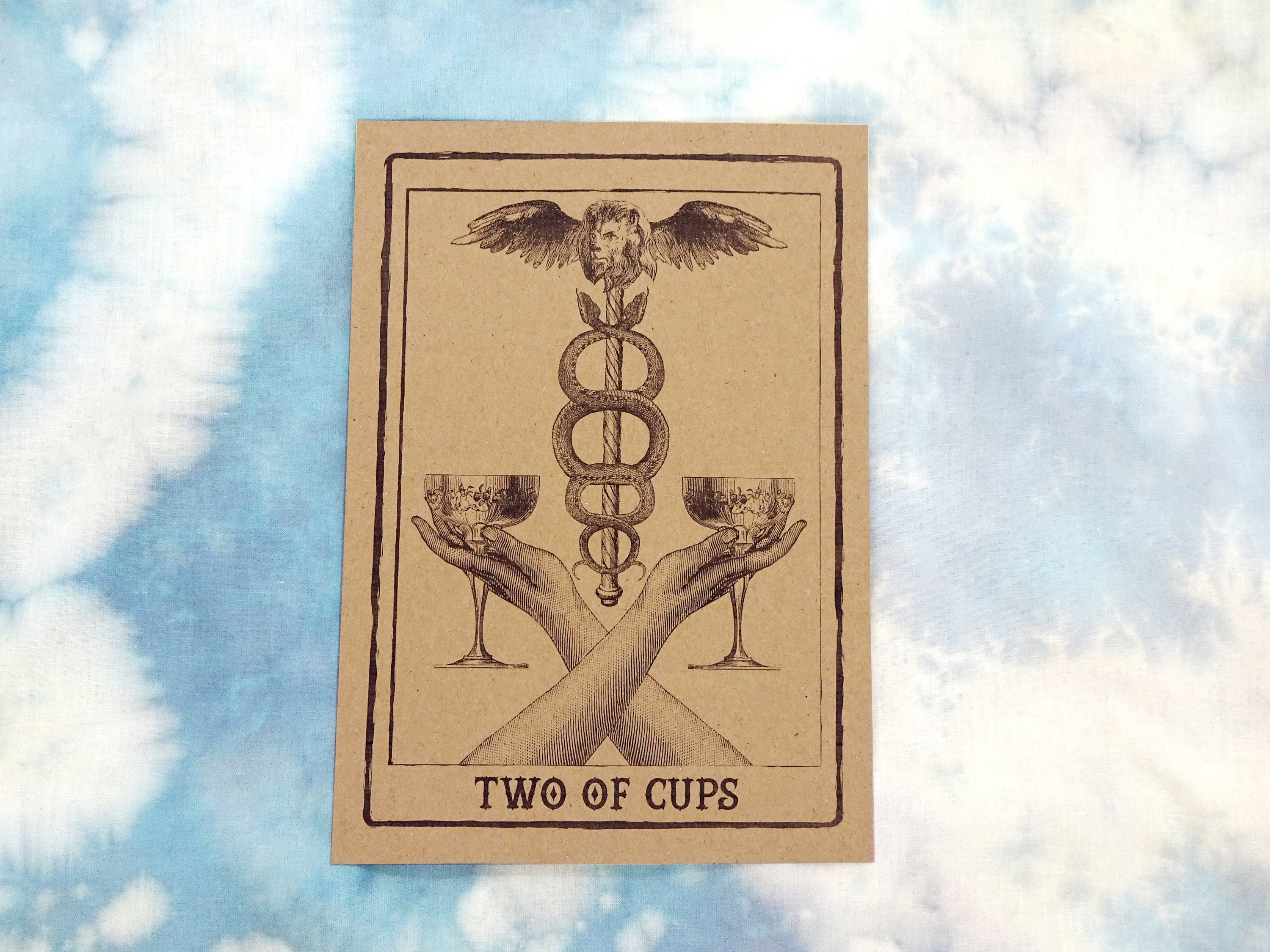 Two of Cups Tarot Card Art Print Etsy