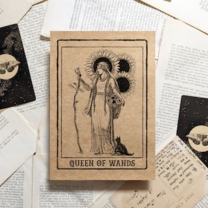 Carte de tarot reine des bâtons Impression artistique