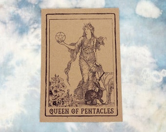 Queen of Pentacles Tarot Card Art Print