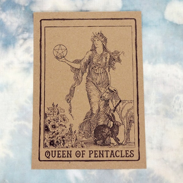 Queen of Pentacles Tarot Card Art Print