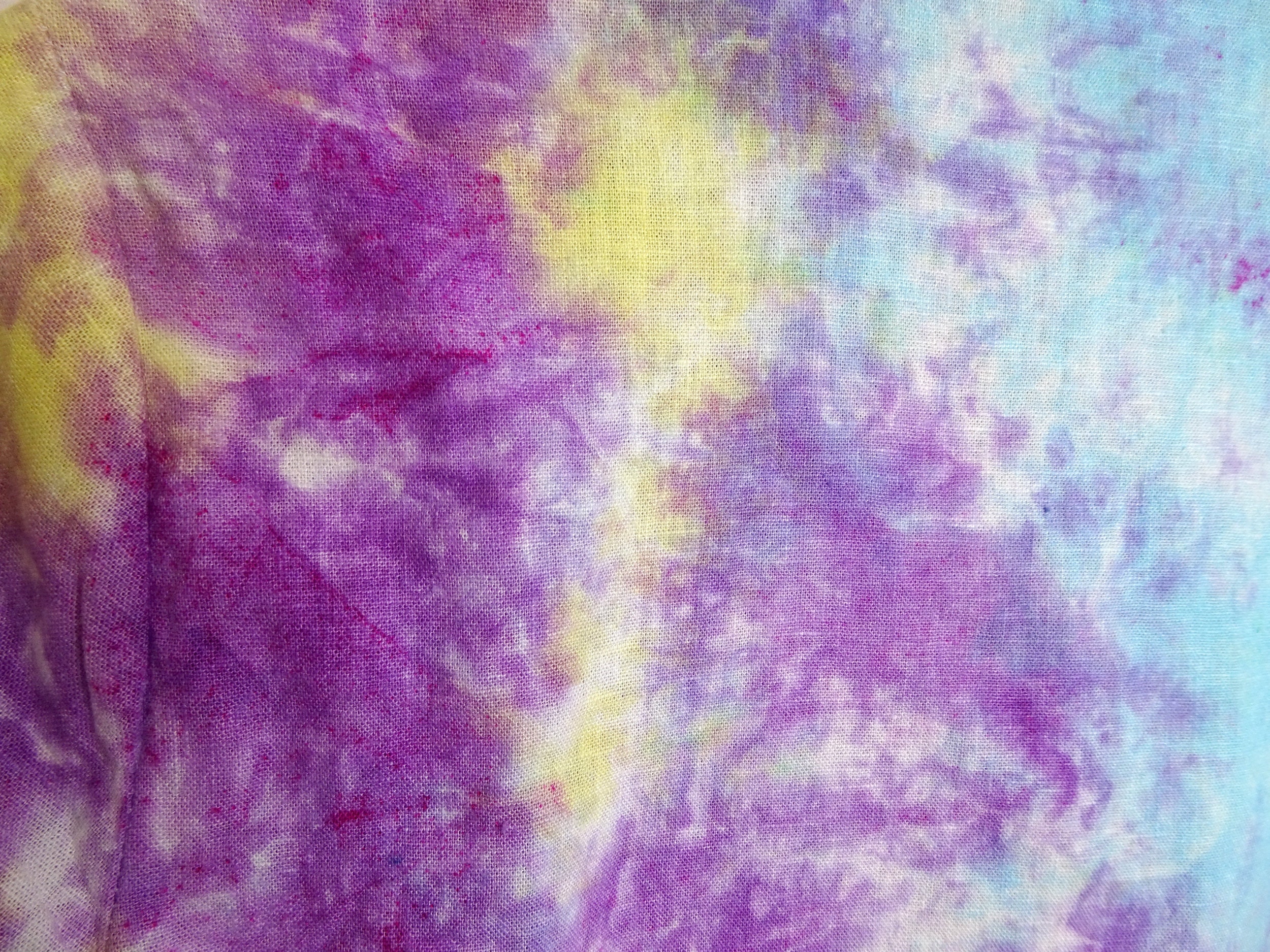 Upcycled Tie Dye Purple Yellow and Blue Shirt Size 10 | Etsy