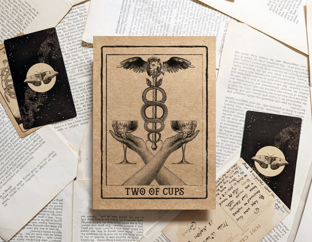 Two of Cups Tarot Card Art Print - Etsy