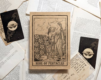 Nine of Pentacles Tarot Card Art Print