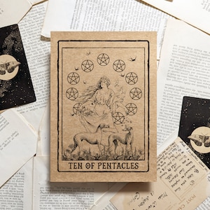 Tien van de pentakels Tarotkaart Art Print