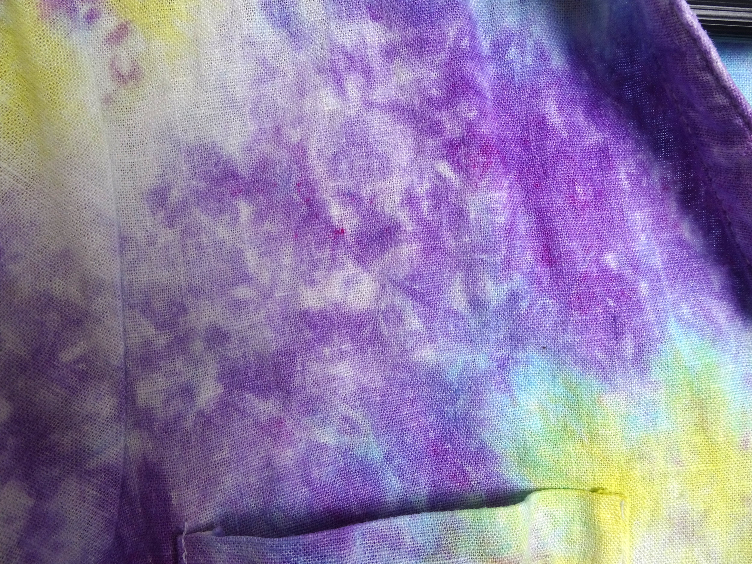 Upcycled Tie Dye Purple Yellow and Blue Shirt Size 10 | Etsy