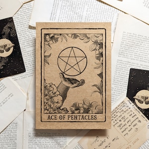 Ace of Pentacles Tarot Card Art Print image 1