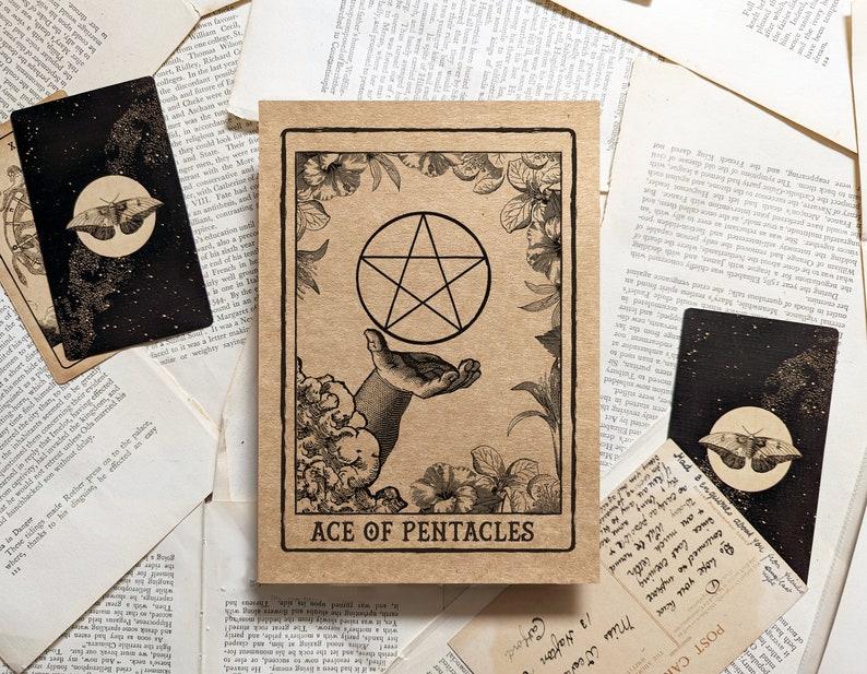 Ace of Pentacles Tarot Card Art Print image 1