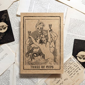 Carte de tarot trois tasses Impression artistique