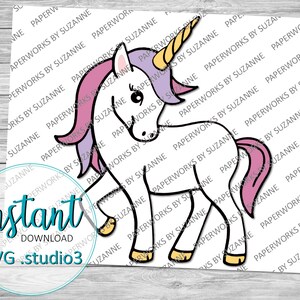 Fancy Unicorn .SVG .Studio3 .GSP for Silhouette, Cricut and other machines. Unicorn Clipart