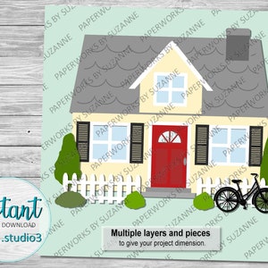 Cottage / House .SVG .Studio3 .GSP para Silhouette, Cricut e outras máquinas. Para fazer cartões, decorações e muito mais. Aquecimento da casa.