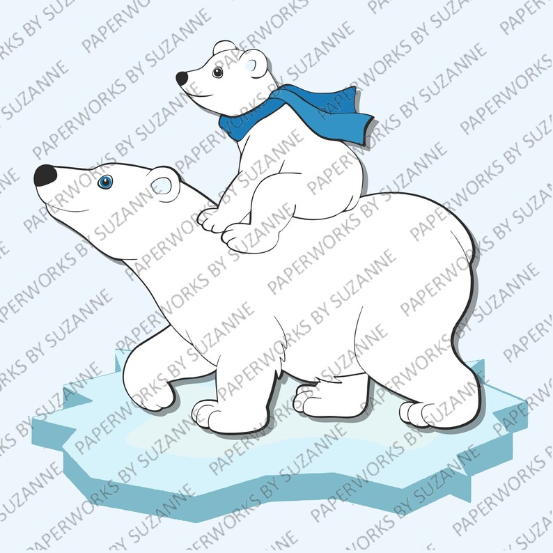 Download Mom and Baby Polar Bear .SVG .Studio3 .GSP for Silhouette ...