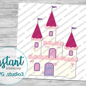 Castillo de princesa .SVG .Studio3 .GSP para Silhouette, Cricut y otras máquinas.