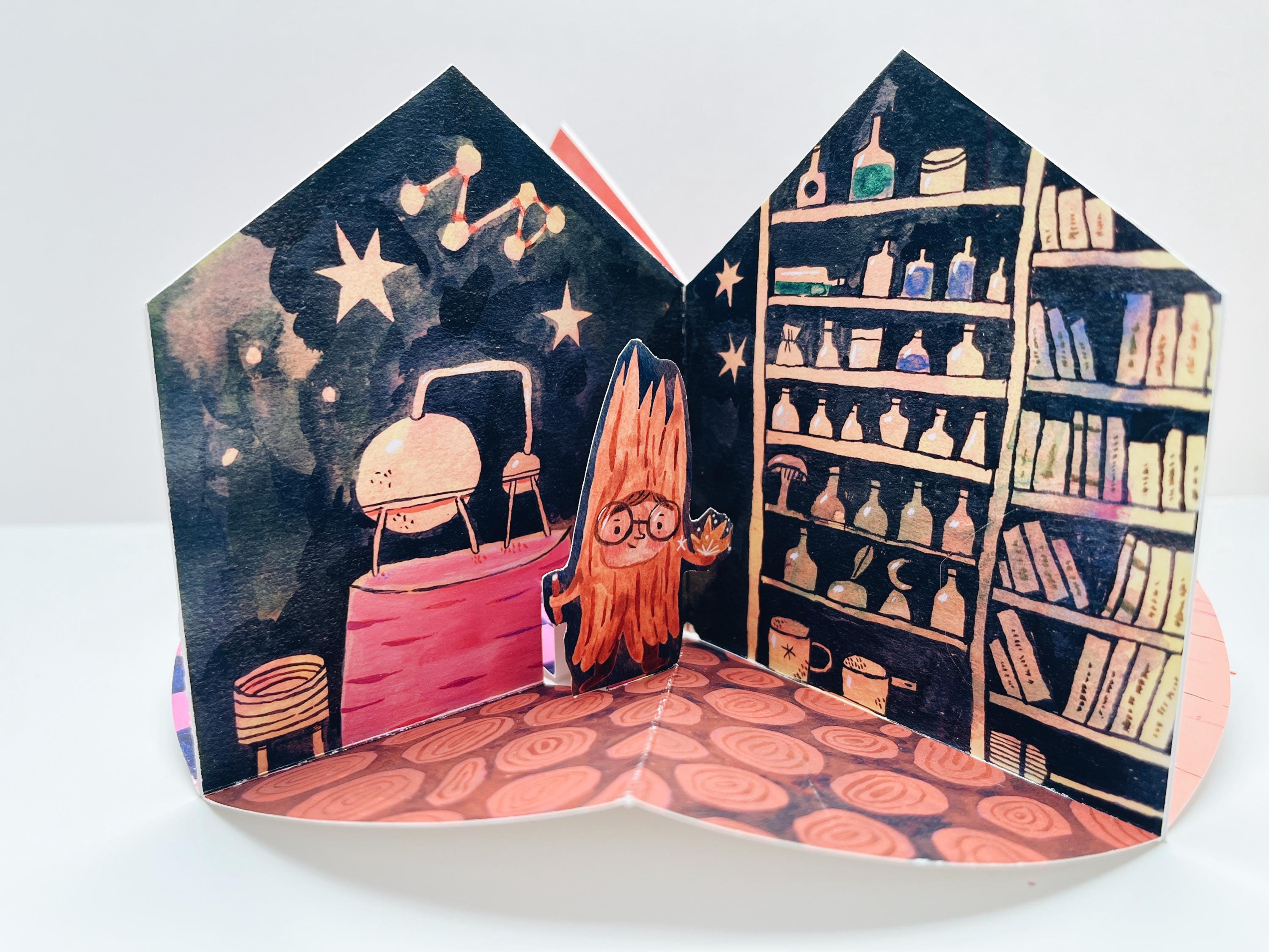 Dollhouse Popup Book Template Handpainted DIY Printable (digital