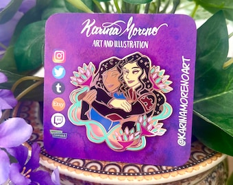 Pin de esmalte de pareja sáfica