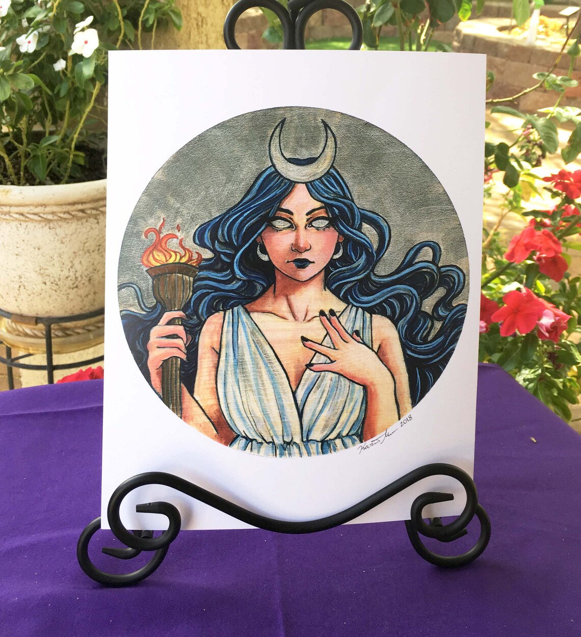 Sélène déesse grecque de la lune peinture. IMPRIMER. Etsy France