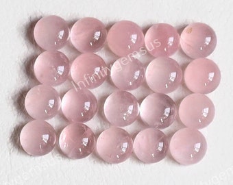 Quarzo rosa naturale 6 mm qualità AAA cabochon lotto, 6 mm forma rotonda cabochon, pietra preziosa semipreziosa calibrata dimensioni