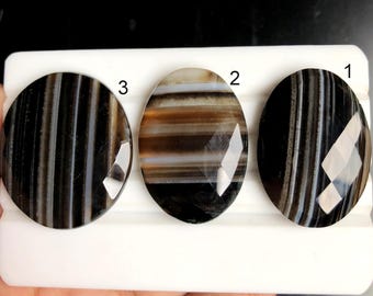 Selected Banded Agate Faceted Gemstone Cabochon, Natural Semi Precious Gemstone For Jewelry Making, Hnadmade Loose Gemstone Jewelry 1164