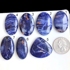 Cabochon de sodalite de meilleure qualité, pierre semi-précieuse naturelle pour la fabrication de bijoux, cristal de protection, beauté de la sodalite, LOT-S6 en vrac