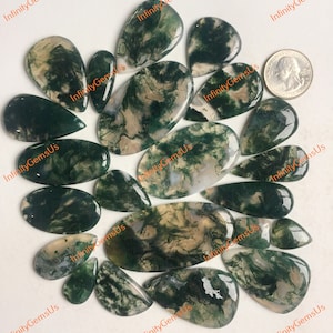 Mos agaat, mos agaat steen, natuurlijke mos agaat, mossagaat cabochon, sieraden gebruik, voor metaalbewerking, mos agaat los, sieraden benodigdheden