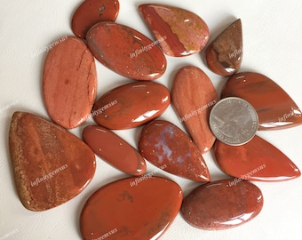 Raro lotto all'ingrosso red jasper cabochon, lotto cabochon di pietra rossa naturale, Cabochon per la produzione di gioielli