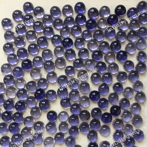 Ioliet cabochon 3 mm cabochon met ronde vorm, verpakking van 10 stuks, glad gepolijst, halfedelsteen gekalibreerd formaat
