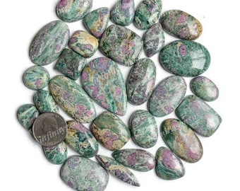 Top Quality Ruby fuchsite Gemstone Cabochon Wholesale Lot, Mix Shapes and Size ruby fuchsite Cabochon for jewelry and craft making