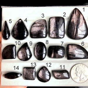 SELECTED Hypersthene Cabochon, Natural Semi Precious Gemstone For Jewelry Making, Hypersthene  Loose Gemstone Jewelry, Handmade Jewelry