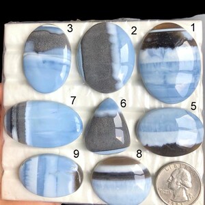 Cabujón de ópalo azul seleccionado, piedra semipreciosa para joyería, joyería de ópalo, piedra de nacimiento, colgantes de alambre (LOTE-A138)