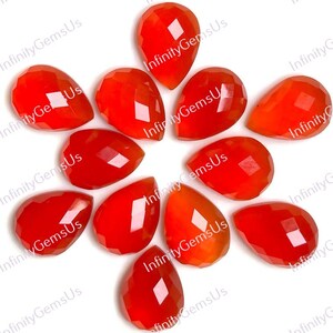 Ônix laranja facetado formato de pêra corte rosa pedra preciosa 10 x 14 mm Ônix laranja com pedra preciosa de fundo plano 10 peças lote para fabricação de joias, anéis pedra preciosa