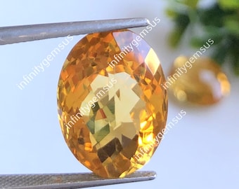 2szt. Naturalny Cytryn Cięty Kamień Fasetowany Kamień Szlachetny, 14 x 17 mm Kształt Owalny, Żółty Cytryn Luźny Kamień Szlachetny Do Tworzenia Biżuterii, Najwyższej Jakości Kamień