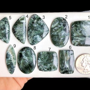Cabochon en séréphinite de la meilleure qualité pour la fabrication de bijoux, création de bijoux artisanaux artisanaux, pierre de naissance LOT-A12