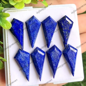 Lapislazzuli naturale 10 x 20 mm pietra preziosa a forma di cravatta, taglio a gradini calibrato a forma di aquilone per realizzare gioielli, regalo per lui, anelli e collane
