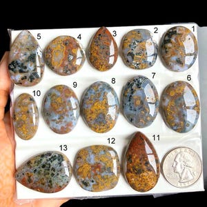 SELECTED oceaanjaspis cabochon, handgemaakte edelsteen cabochon, goede kwaliteit, beschermingskristal, jaspis edelsteen, cadeau voor iemand LOT-A19
