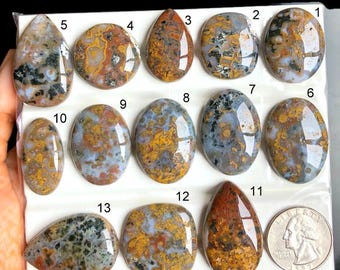 UTVALD Ocean Jaspis Cabochon, Handgjord Ädelsten Cabochon, God Kvalitet, Skyddskristall, Jaspis Ädelsten, Present Till Någon LOT-A19