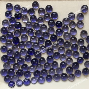 Iolite Cabochon 4mm Ronde Vorm Cabochon 10pc Pack, Glad gepolijst, semiprecious edelsteen kalibreren grootte