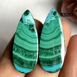 Malachiet chrysocolla paar cabochon, kostbare edelsteen voor het maken van sieraden, handgepolijste cabines, geboortesteen edelsteen
