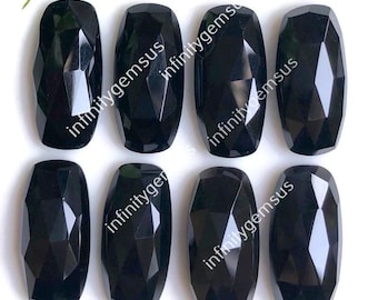 6 pezzi di pietra preziosa di onice nero taglio rosa 19x9x5mm, pietra preziosa di onice nero di alta qualità da utilizzare per orecchini e collane e forniture artigianali fai da te